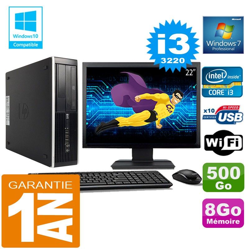 HP Compaq Elite 8300 SFF PC - Core i3, 8GB RAM, 500GB HDD, WiFi