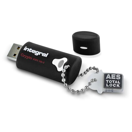 Integral Memory Crypto USB Drive - 8GB - Encrypted - FIPS 140-2 Level 2 - USB 3.0