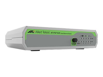 Allied Telesis AT FS710/5 Switch - Unmanaged - 5 x 10/100 - Desktop, Wall Mount