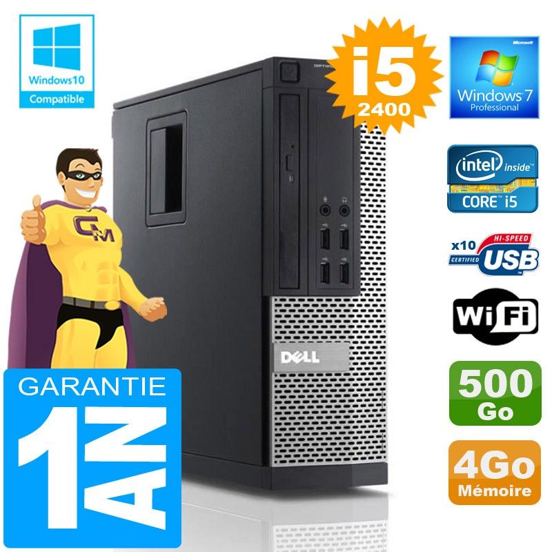 Dell 990 SFF Computer - Core i5, 4GB RAM, 500GB HDD, WiFi, Windows 7 Pro