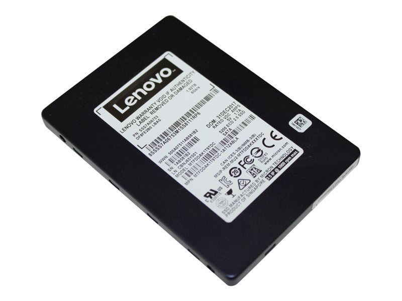 Lenovo ThinkSystem 5200 Entry SSD Encriptado de 960 GB Intercambiable Caliente 2.5'' SATA 6 Gb/s AES de 256 bits - Compatible con Nodo Certificado ThinkAgile VX 1SE, Aparato ThinkAgile VX1320 y Sistema ThinkSystem...