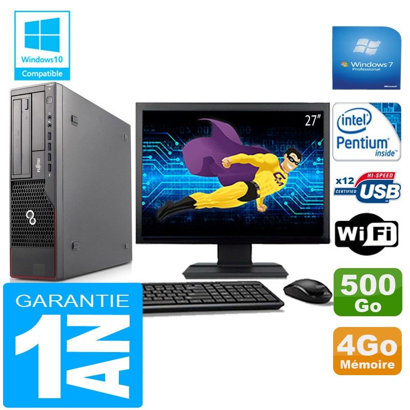Fujitsu Esprimo E700 E90+ SFF Desktop PC - Intel Core i3-2100, 4GB RAM, 500GB HDD, WiFi, Windows 7 Pro