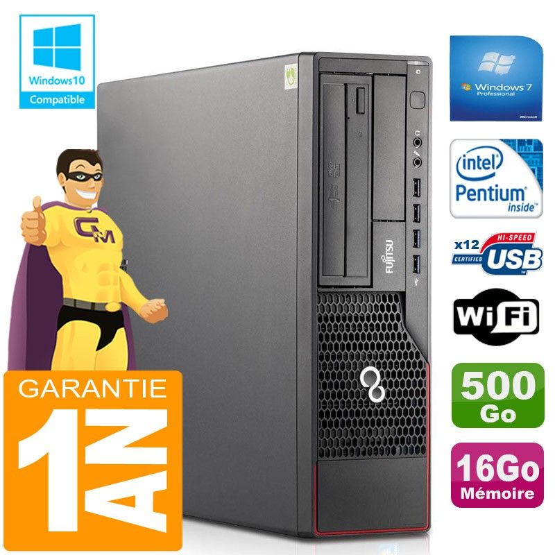 Fujitsu Esprimo E700 E90+ SFF PC - Intel Core i3-2350M, 16GB RAM, 500GB HDD, WiFi