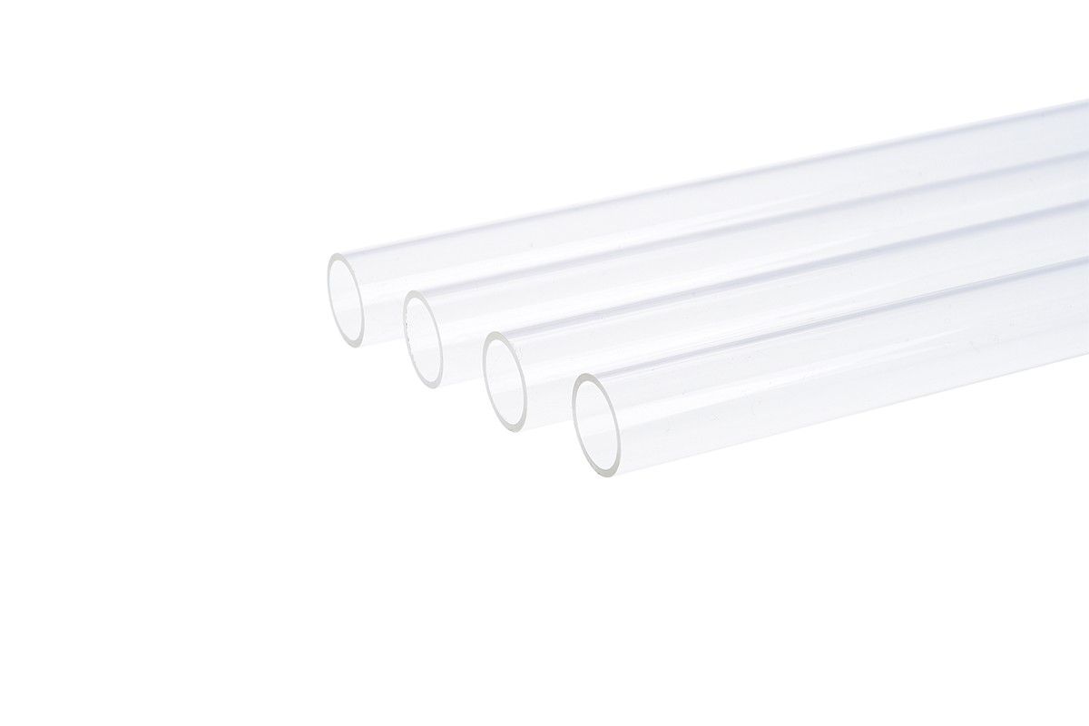 Alphacool HardTube 12/10mm Transparent Plexi Tubing - 60cm (4-Piece Set)