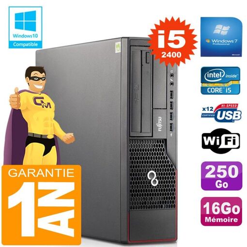 PC Fujitsu Esprimo E700 E90+ SFF Intel Core i5-2400 16GB RAM 250GB SSD WiFi con Windows 7