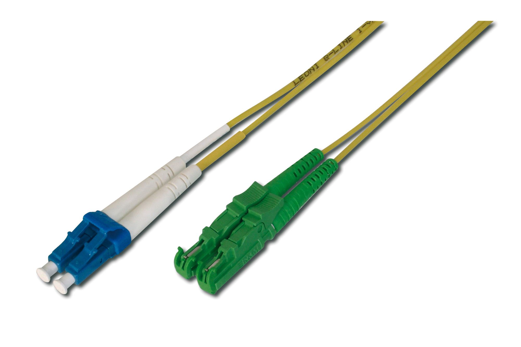 Digitus 5m LC/PC (M) to E2000/PC (M) Fiber Optic Cable, Duplex, 9/125um OS2 Yellow