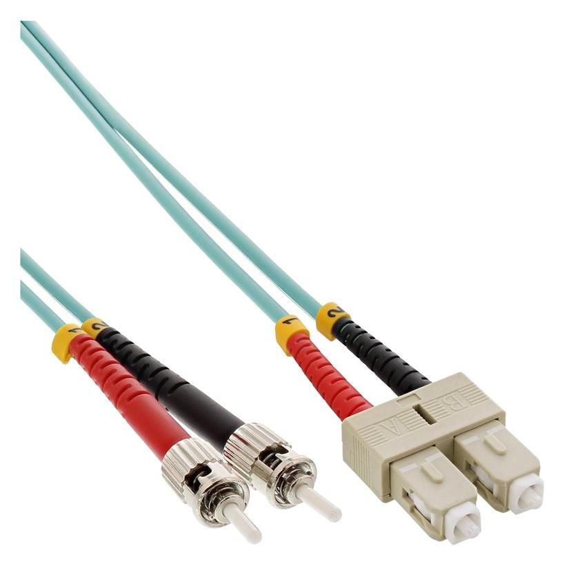 INTOS ELECTRONIC Network Cable - OM3 Multi-Mode Fiber Optic - 2m, 50/125 Microns, Halogen-Free, Turquoise