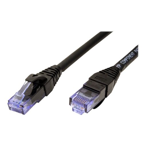 Cable de conexión Secomp CAT 6a UTP RJ-45, 5 m, sin halógeno, moldeado y bloqueado - Negro
