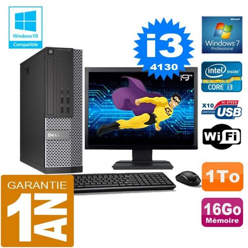 PC de escritorio Dell 7020 SFF - Procesador Intel Core i3-4130, 16 GB de RAM, 1 TB HDD, WiFi, Windows 7 Pro