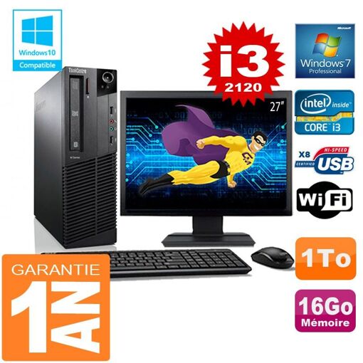 Computadora Lenovo M92p SFF Core i3-2120 16GB de RAM 1TB HDD WiFi con Windows 7 Pro