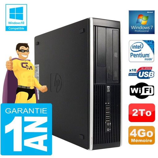 PC de escritorio HP Compaq Elite 8300 SFF - Procesador Intel Pentium G850, 4GB de RAM, 2TB HDD, Grabadora de DVD, WiFi