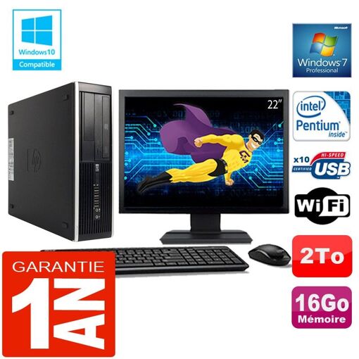PC de sobremesa HP Compaq Elite 8300 SFF - Procesador Intel Pentium G850, 16 GB de RAM, 2 TB HDD, WiFi, Windows 7 Pro