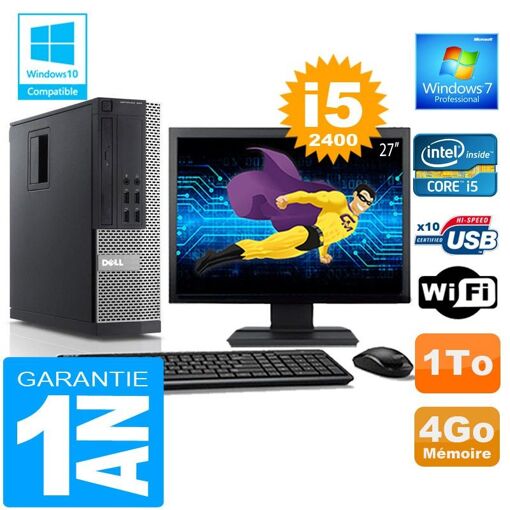 PC Dell 990 SFF - Procesador Intel Core i5, 4GB de RAM, 1TB HDD, WiFi, Windows 7 Pro