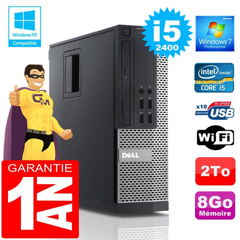 Dell 990 SFF PC - Core i5, 8GB RAM, 2TB Hard Drive, WiFi, Windows 7 Pro