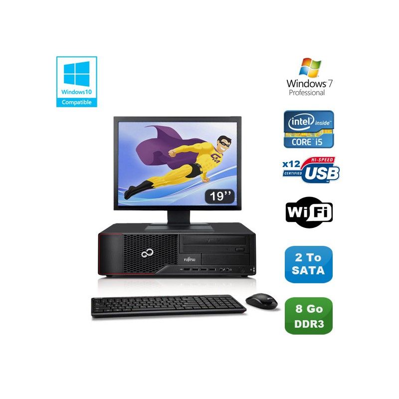 Fujitsu Esprimo E700 SFF Desktop PC - i5 3.1GHz, 8GB RAM, 2TB HDD, DVD Burner, WiFi