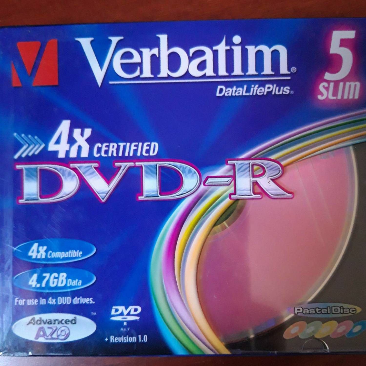 Verbatim 4.7GB 4x DVD-R Pastel - 5 Pack