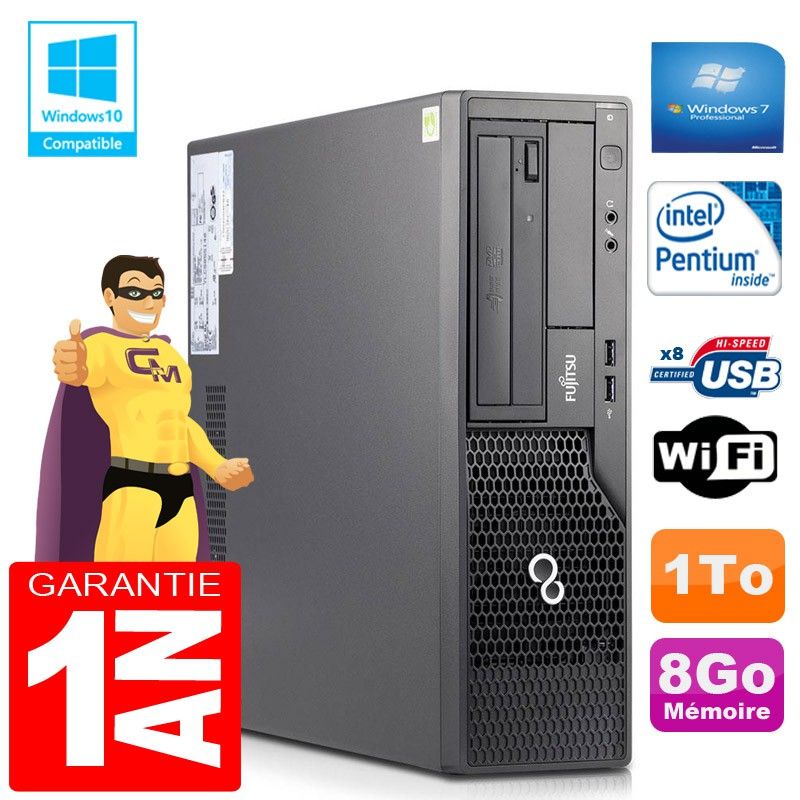 Fujitsu Esprimo E500 E85+ SFF PC - Intel G640, 8GB RAM, 1TB HDD, WiFi, Windows 7 Pro