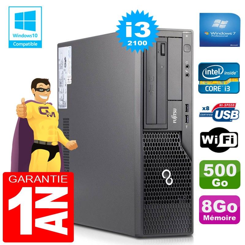 Fujitsu Esprimo E500 E85+ SFF Core i3-2100 8GB RAM 500GB HDD WiFi Windows 7