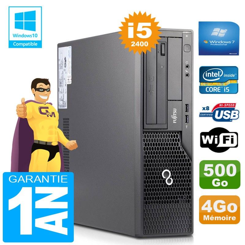 Fujitsu Esprimo E500 E85+ SFF Core i5-2400 4GB RAM 500GB HDD WiFi Windows 7