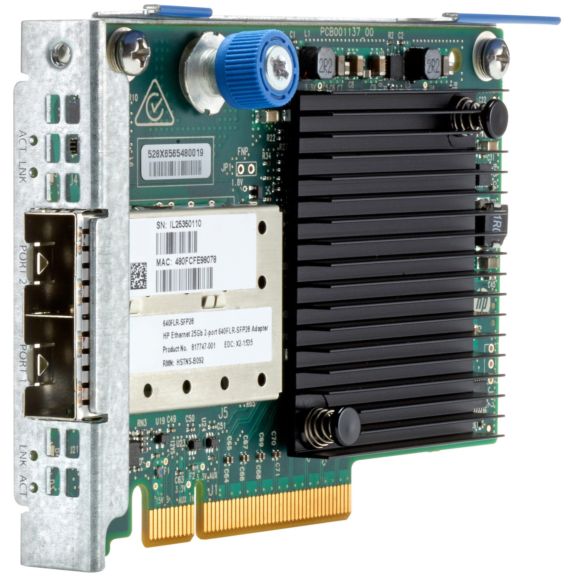 HP 640FLR-SFP28 - Network Adapter - FlexibleLOM - 25 Gigabit Ethernet x 2 - for ProLiant DL360 Gen10, DL360 Gen9