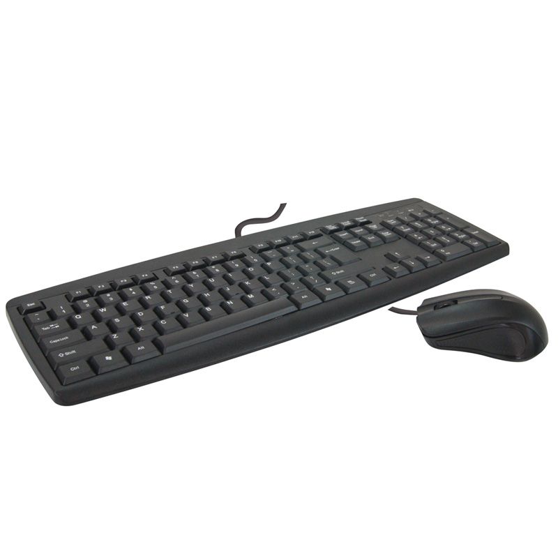 Waytex Optical Keyboard and Mouse Set, 1000 DPI, Black