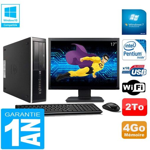Computadora HP Compaq Pro 6300 SFF - Procesador Intel Pentium G630, 4GB de RAM, 2TB HDD, Unidad de DVD, WiFi, Windows 7 Pro