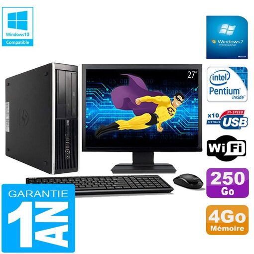 PC de escritorio HP Compaq Pro 6300 SFF - Procesador Intel Pentium G630, 4GB de RAM, disco duro de 250GB, unidad de CD/DVD, WiFi, Windows 7 Pro