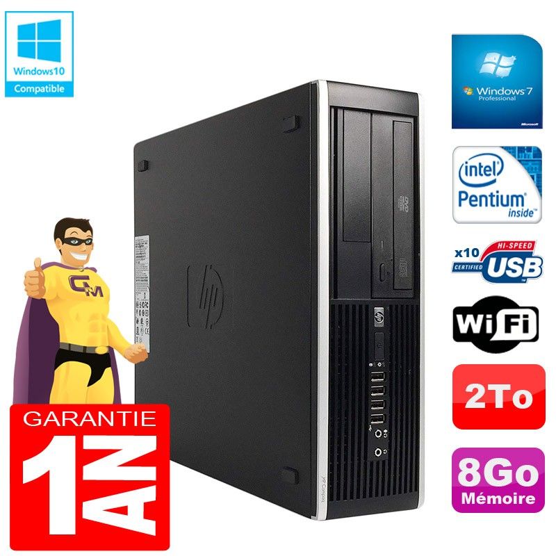 HP Compaq Pro 6300 SFF PC - 8GB RAM, 2TB Hard Drive, DVD Burner, WiFi, Windows 7 Pro