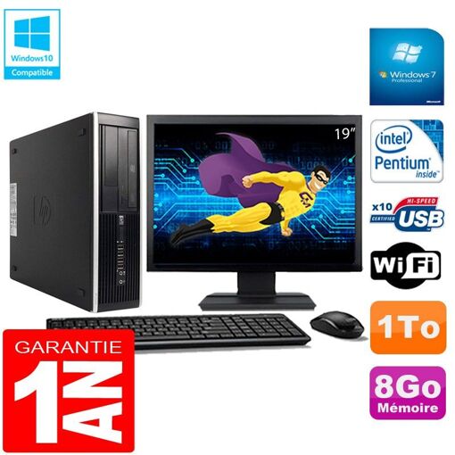 PC de escritorio HP Compaq Pro 6300 SFF - Procesador Intel Pentium G630, 8 GB de RAM, 1 TB HDD, Grabadora de DVD, WiFi, Windows 7 Profesional