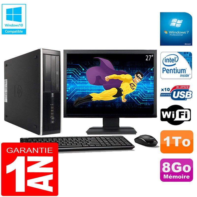 HP Compaq Pro 6300 SFF Desktop - Intel Pentium G630, 8GB RAM, 1TB HDD, DVD Drive, WiFi, Windows 7 Pro