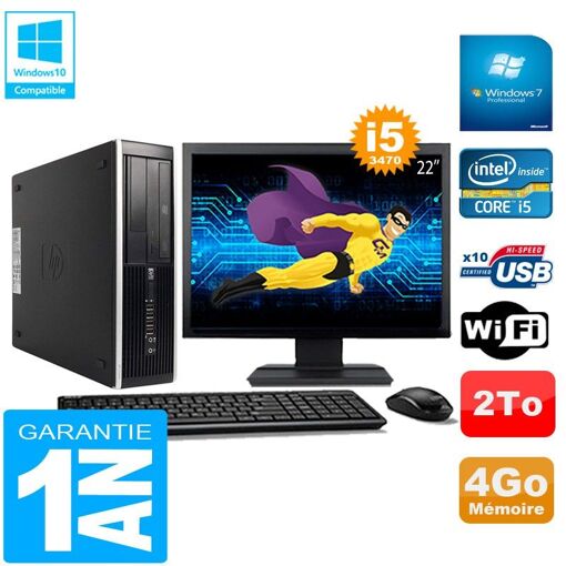 PC de escritorio HP Compaq Pro 6300 SFF - Procesador Intel Core i5-3470, 4GB de RAM, 2TB HDD, Grabadora de DVD, WiFi, Windows 7 Pro