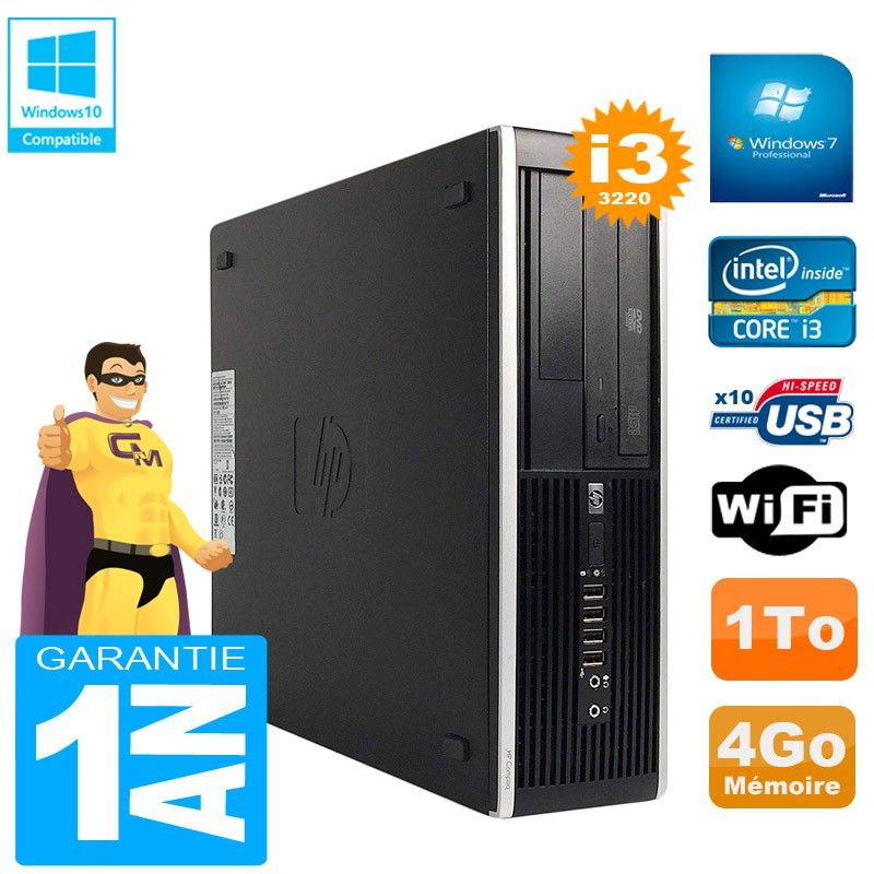 HP Compaq Pro 6300 SFF Desktop PC - I3-3220, 4GB RAM, 1TB HDD, DVD Burner, WiFi, Windows 7 Pro