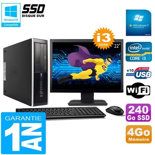 PC de escritorio HP Compaq Pro 6300 SFF - I3-3220, 4GB RAM, 240GB SSD, Grabadora de DVD, WiFi, Windows 7 Pro
