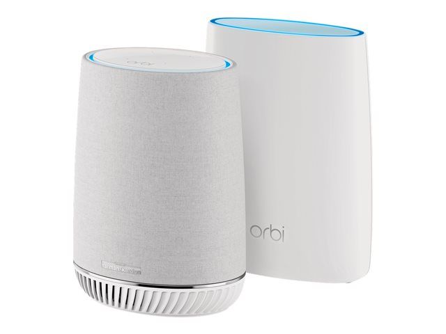 Netgear Orbi RBK50V Wi-Fi System (Router) - Up to 4500 sq. ft. Coverage - 1Gbps Mesh - Wi-Fi 5 - Tri-band - with Orbi Voice Smart Speaker (RBK50V)