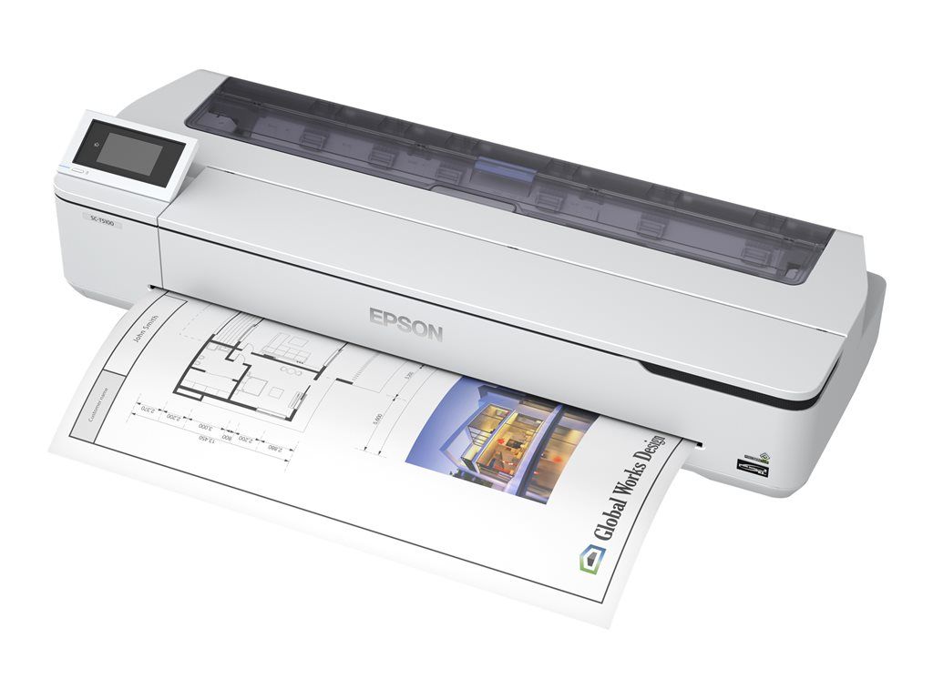 Epson SureColor SC-T5100N - 36" Large Format Color Printer - Roll (91.4 cm) - 2400 x 1200 dpi - Gigabit LAN, Wi-Fi(n), USB 3.0 - Cutting Tool