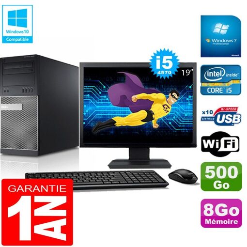 Torre Dell Optiplex 9020 - Procesador Core i5-4570, 8 GB de RAM, Disco duro de 500 GB, Gráficos Intel HD 4600
