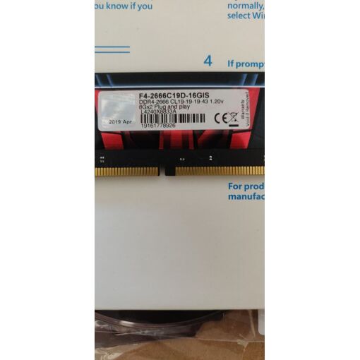G.Skill Aegis 16GB (2x8GB) DDR4 2666MHz CL19
