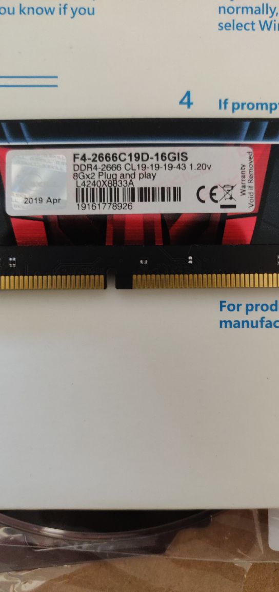 G.Skill Aegis 16 GB (2x8 GB) DDR4 2666 MHz CL19