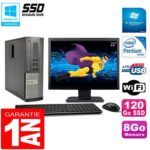 Computadora Dell Optiplex 990 SFF - Procesador Intel Pentium G840, 8GB de RAM, SSD de 120GB, Grabadora de DVD, WiFi, Windows 7 Profesional