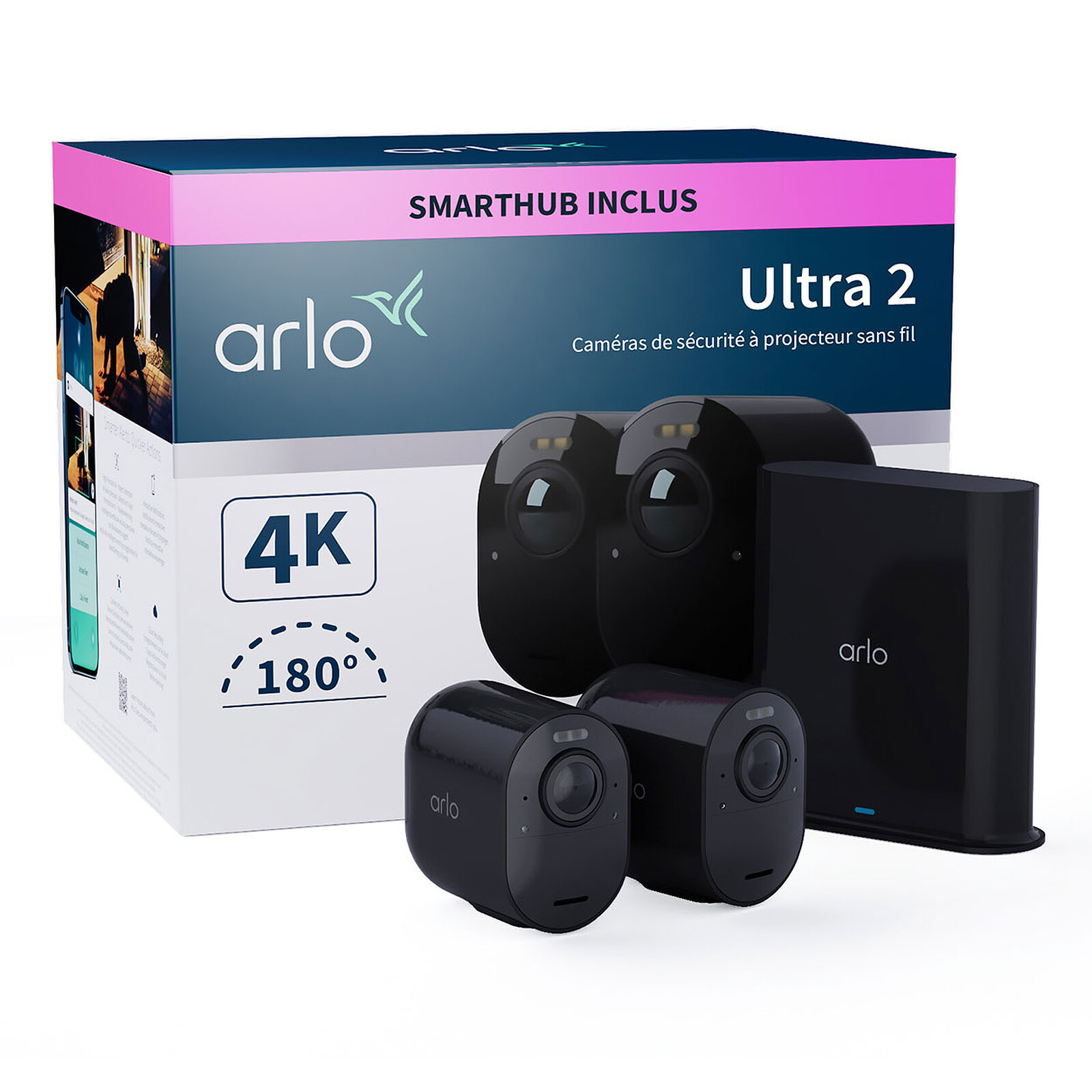Arlo Ultra 2 Security System 2 Camera Kit - Black (VMS5240B)