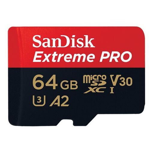 SanDisk Extreme Pro 64GB MicroSDXC UHS-I Card (Class10, V30, A2)