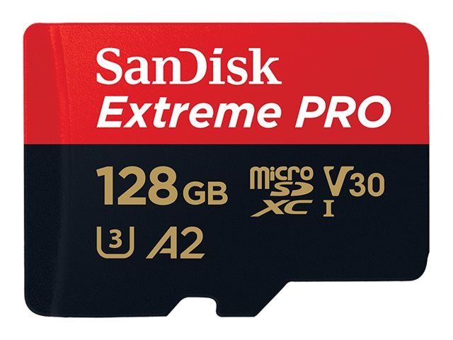 SanDisk Extreme Pro 128GB MicroSDXC UHS-I Card (Class 10, A2, V30)