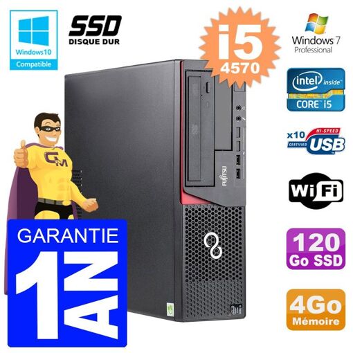 Ordenador de escritorio Fujitsu Esprimo E720 E85+ DT i5-4570 4GB RAM 120GB SSD Wifi Windows 7