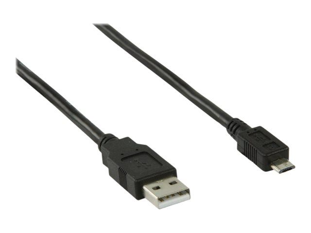 Câble USB Nedis - 1 mètre, Rond, Noir (USB-A vers Micro-USB B)