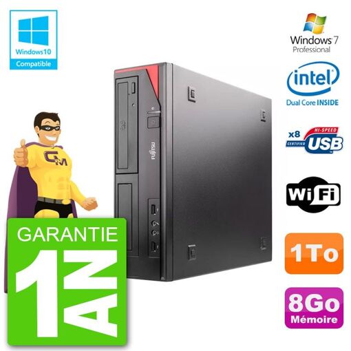 Fujitsu Esprimo E520 DT Desktop PC - Intel G3220 3.0GHz, 8GB RAM, 1TB HDD, DVD Burner, WiFi, Windows 7 Pro