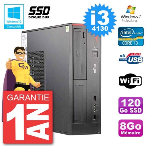Ordenador de sobremesa Fujitsu Esprimo E520 DT - i3-4130, 8GB RAM, 120GB SSD, Grabadora de DVD, WiFi, Windows 7 Pro