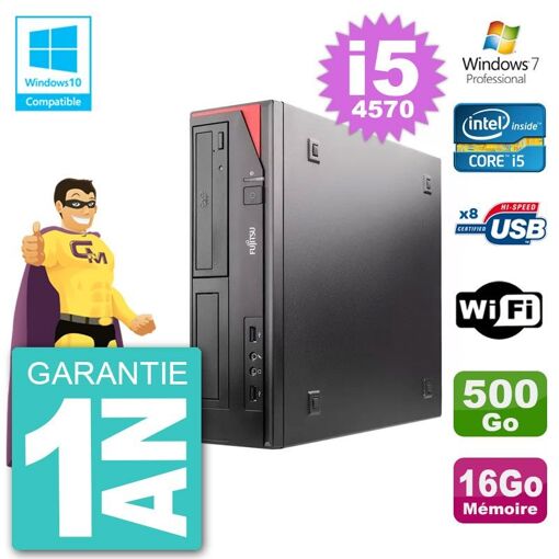 Ordenador de sobremesa Fujitsu Esprimo E520 DT - i5-4570, 16GB de RAM, 500GB HDD, grabadora de DVD, WiFi, Windows 7 Pro