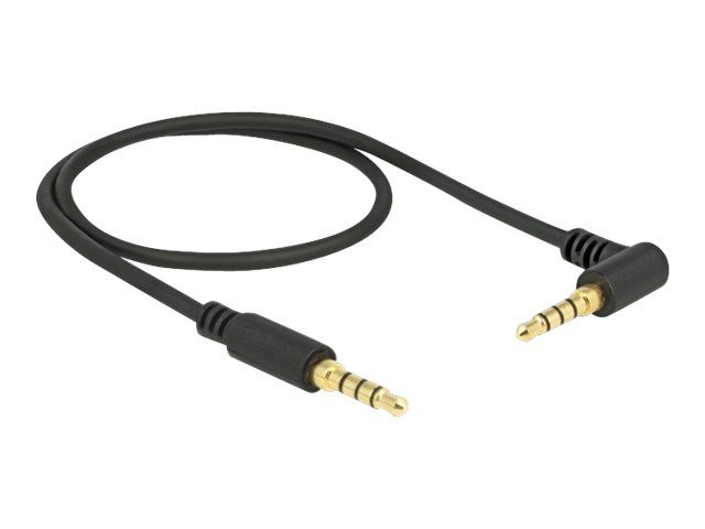 Delock Audio Cable - 50cm Mini Jack 4-Pole Male to Male Sloped