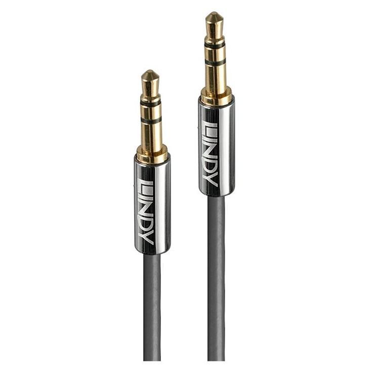 Cable de audio Lindy Cromo Line - 10 m, antracita, conector estéreo mini 3.5 mm