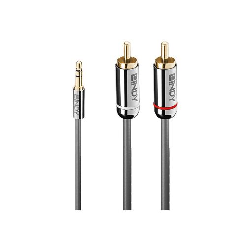 Câble audio Lindy Cromo Line - 3,5 mm stéréo mâle vers RCA mâle - 1 m - Anthracite